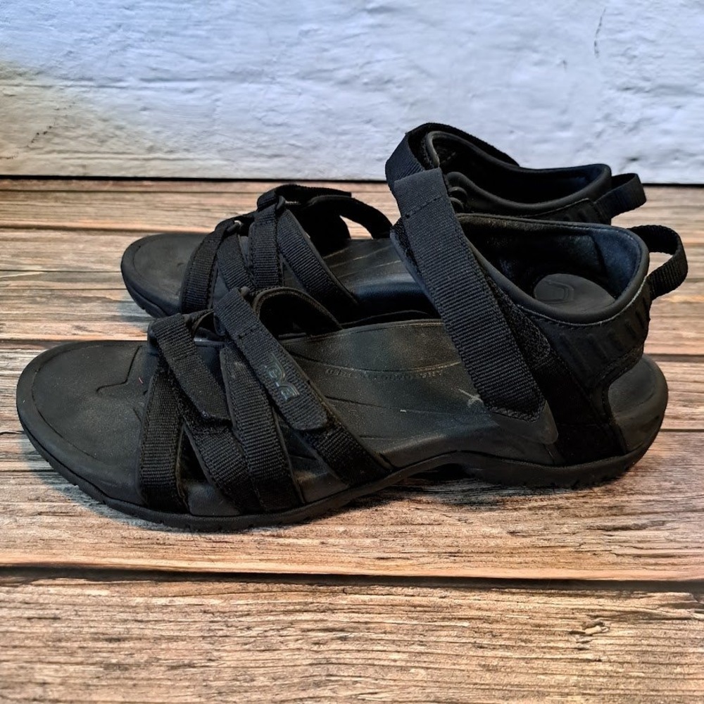 Teva Tirra Black Sport Sandals Womens 9 Hiking Water Shoes Strappy Walking
